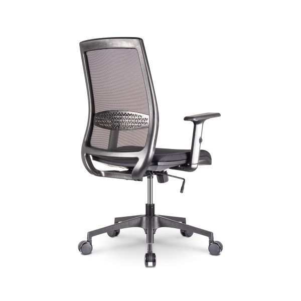 Silla Ergonómica Zuhe Negra Mepal Carvajal Espacios Vista Lateral Trasera